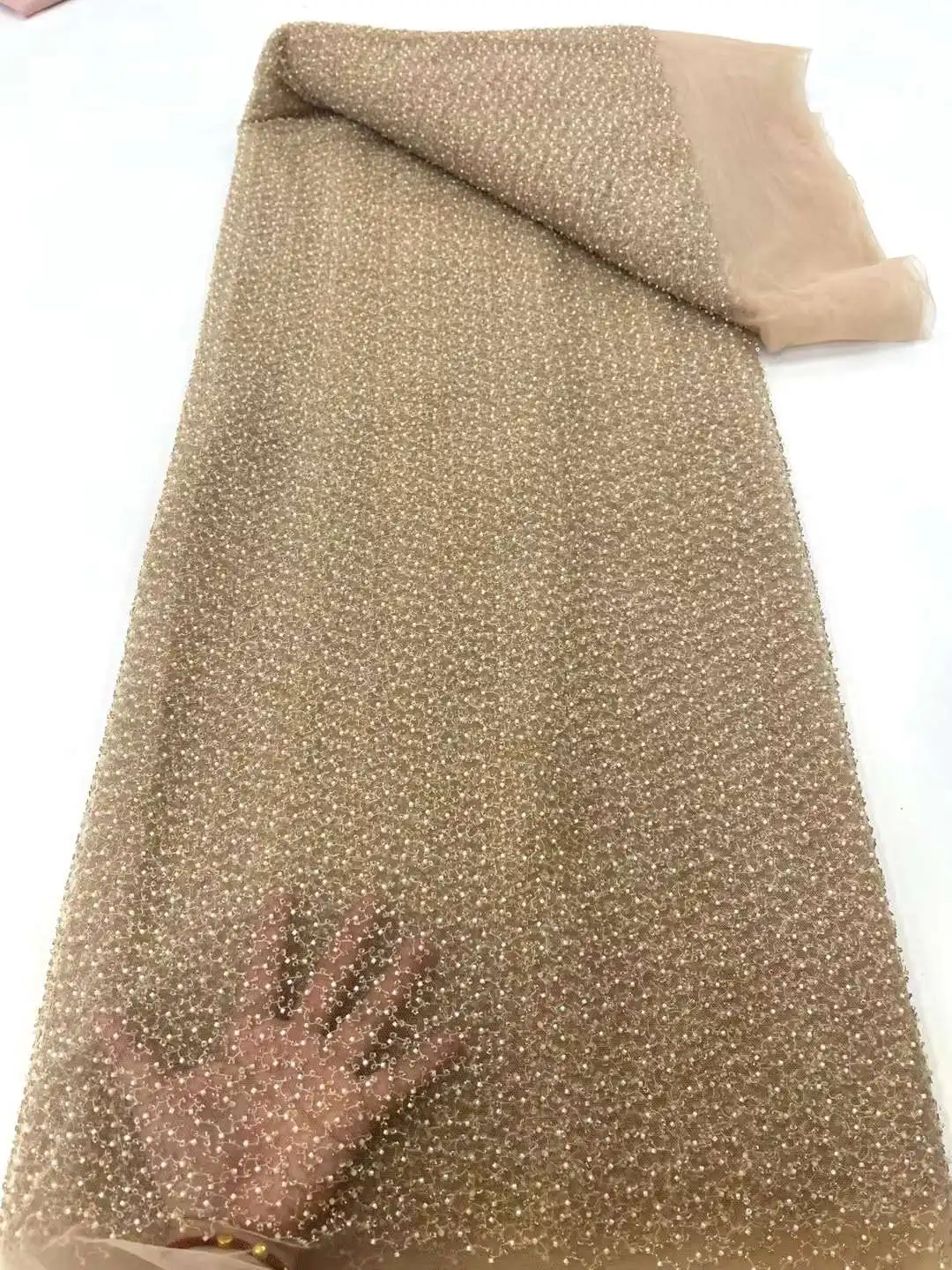 Роскошная африканская кружевная ткань с блестками высокого качества 5 ярдов