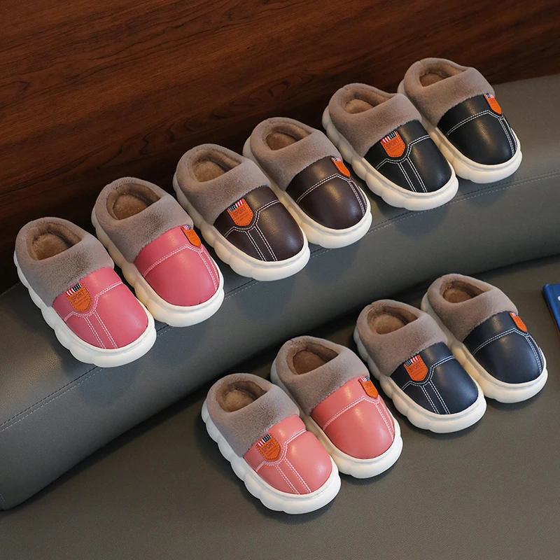 

Теплая зимняя обувь для маленьких девочек 2023, утолщенная обувь для мальчиков с флисом, теплая внутренняя обувь, детские хлопковые тапочки на мягкой подошве