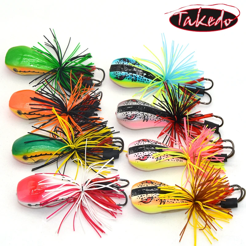 

TAKEDO high quality KLWB 50mm 9.5g topwater hard bass bait snakehead ABS plastic hard frog lures fishing bass lure