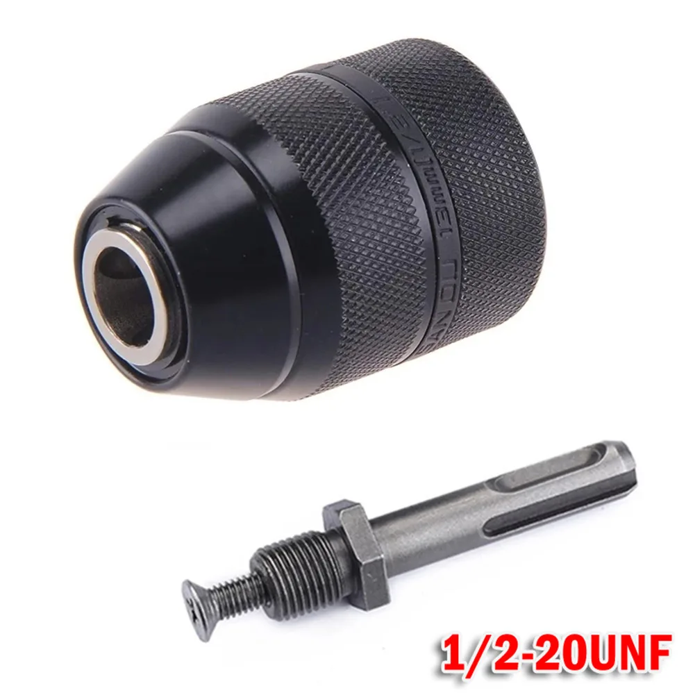 

2-13mm Electric Drill Chuck 1/2-20UNF Self-Locking Keyless Chuck SDS Shank Adapter Connecting Rod Rotary Impact Driver Tool Accs