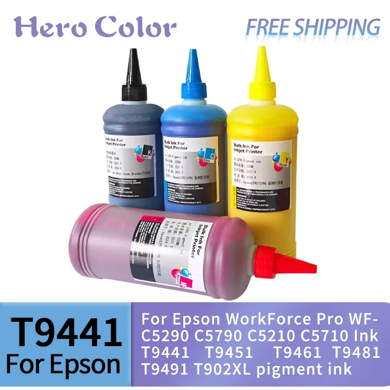 500 мл 5290 пигментные чернила для Epson main Pro WF-C5290 C5790 C5210 C5710 T9441 T9451 T9461 T9481 T9491 T902XL