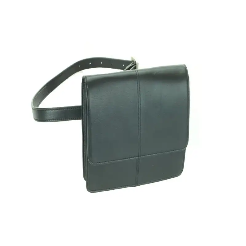 Fashionable Brown Genuine Leather 3/4 Flap Belt Bag - Three Zippers to Secure Your Belongings