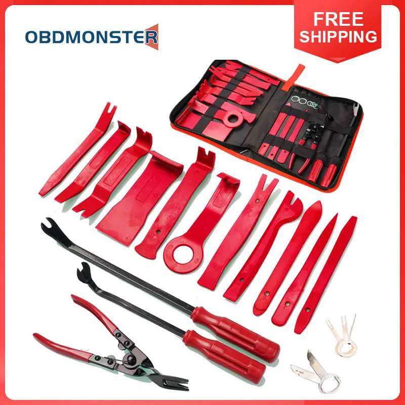 

19pcs/Set Car Audio Disassembly Repair Tools Car Panel Door Audio Trim Removal Tool Kit Auto Clip Pliers Fastener Remover Tool