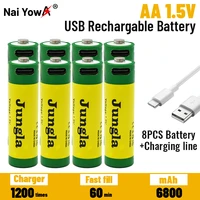 fast charging 1 5v aa lithium ion battery with 6800mah capacity and usb rechargeable lithium usb battery for toy keyboard