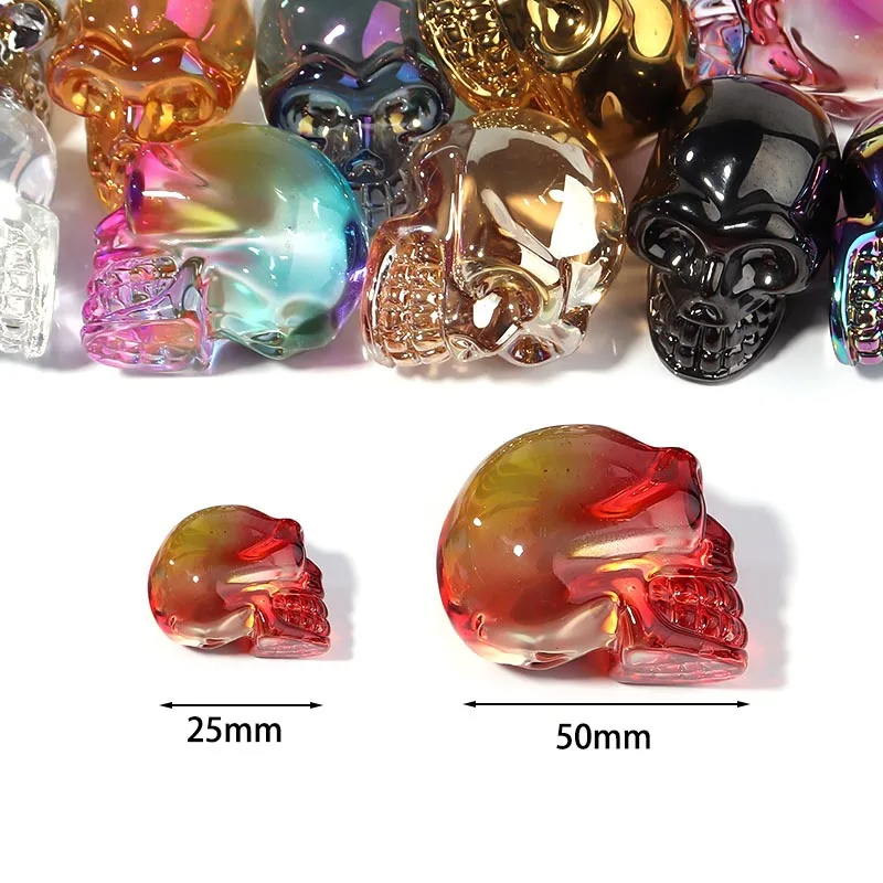 Лэмпворк Череп цветные глазурованные стеклянные аксессуары для изготовления