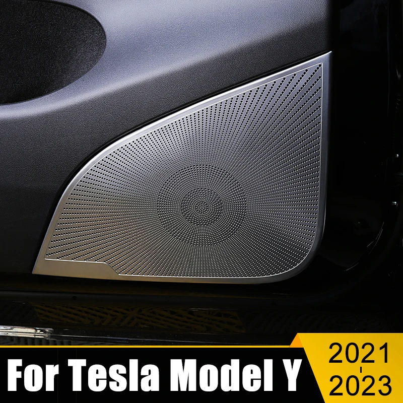 

Car Accessories For Tesla Model 3 Y 2021 2022 2023 2024 Stainless Door Audio Speaker Cover Loudspeaker Tweeter Trim Case Sticker