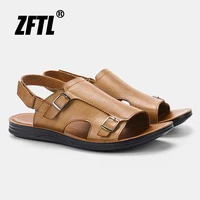 zftl mens leather sandals 2022new man beach shoes casual trendy lightweight and comfortable mens shoes summer sandals vintage