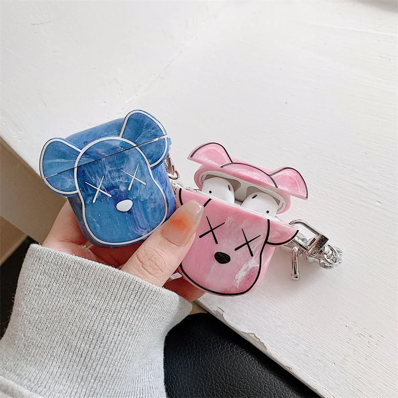 

Fashion Marble XX Bear Case for Apple AirPods 1 2 3 Pro Cases Cover IPhone Bluetooth Earbuds Earphone Air Pod Pods Case