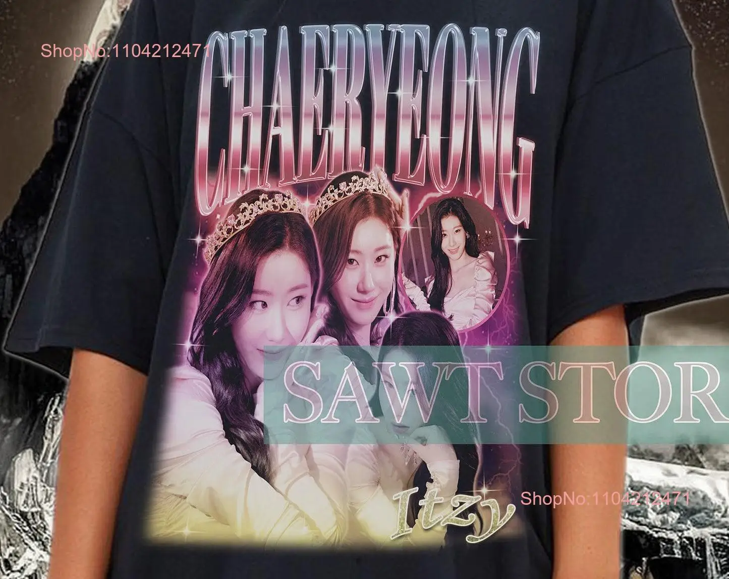 ITZY CHAERYEONG Ретро футболка 90-х годов Kpop Merch для нее и него с длинными или короткими