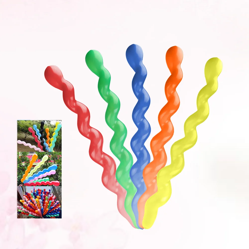 

100 pcs 1.5g Spiral Balloons Latex Shining Decorations Twisted Balloon for Wedding Birthday