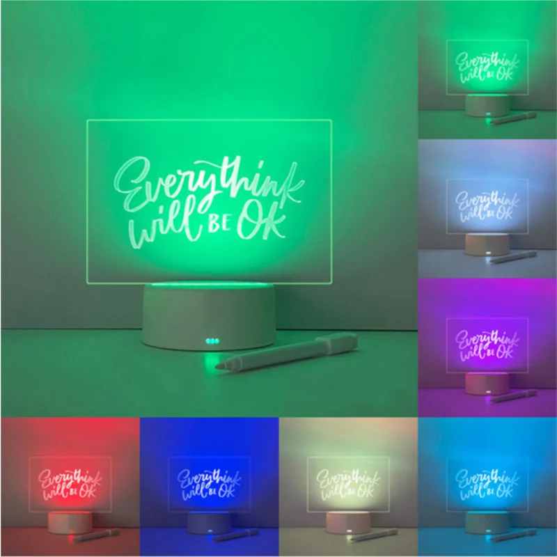 

Note Board Night Light DIY Creative Led USB Message Holiday Light with Pen Gift for Kids Girlfriend Home Decoration Night Lamp