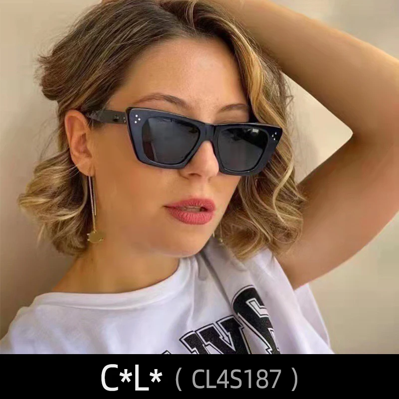 

CL4S187 Sunglasses For Women Mens Black Eyewear Cat eye MGlasses Spy Fashion Oversized Luxury Designer Brand Jennie CeLinx