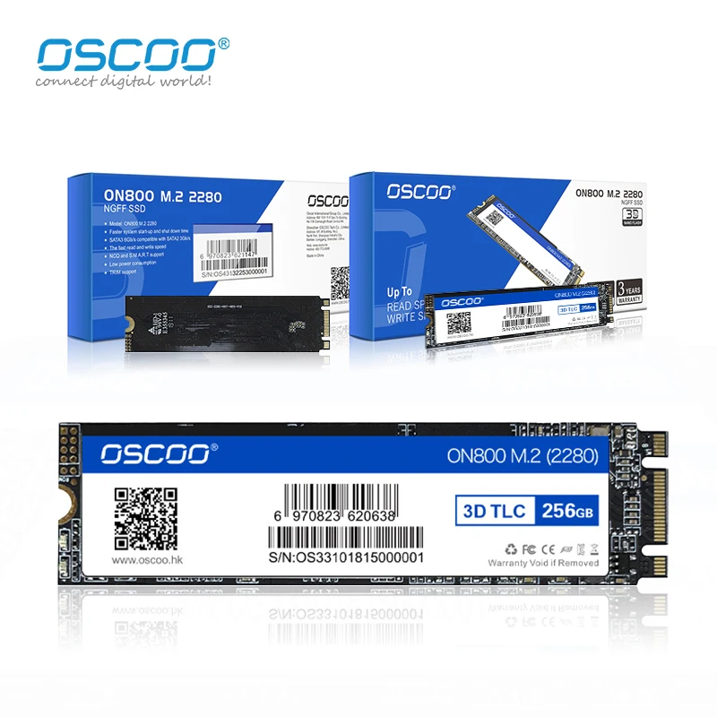 OSCOO SSD M.2 SATA3 2280 Внутренний жесткий диск 128 ГБ 256 512 M2 NGFF Жесткий твердотельный