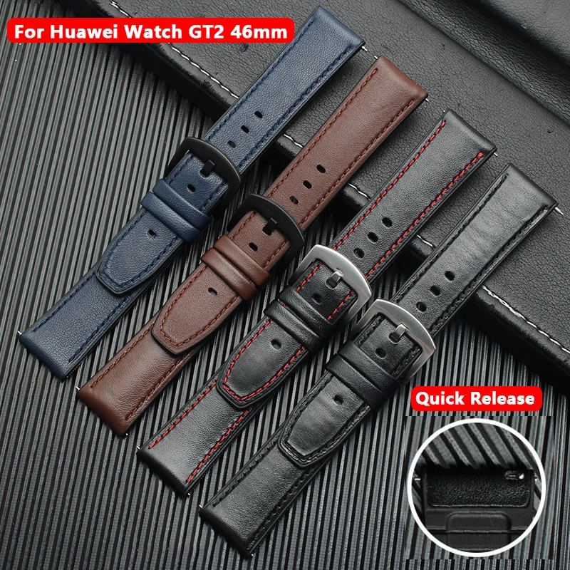 

Ремешок для часов Huawei Watch GT 2 46 мм, браслет из натуральной кожи для Honor Magic Watch GT2 Watch GT3 46 мм, 22 мм