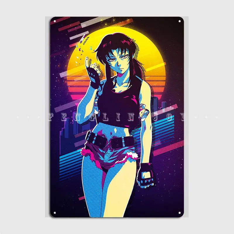 

Revy Waifu Metal Plaque Poster Wall Pub Pub Garage Designing Plaques Tin Sign Poster