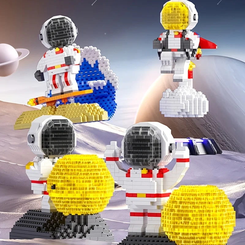 

Детский светящийся Космос астронавт крошечные частицы блоки головоломка сборка микро строительные блоки игрушки Diy Рождественский подарок