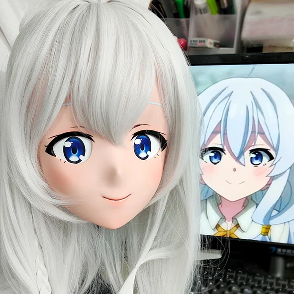 

(KMY170)Customize Character Female/Girl Resin Kig Full/Half Head With Lock Anime Cosplay Japanese Animego Kigurumi Mask