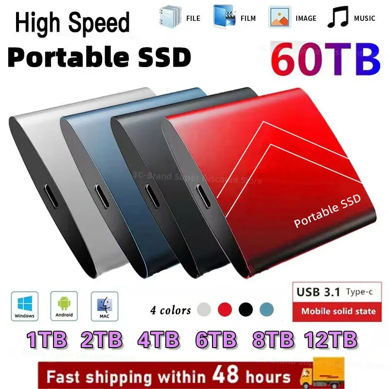 

2023 оригинальный внешний жесткий диск 16 ТБ портативный SSD твердотельный накопитель USB 3.1 Type C 8 ТБ жесткий диск для компьютеров и ноутбуков
