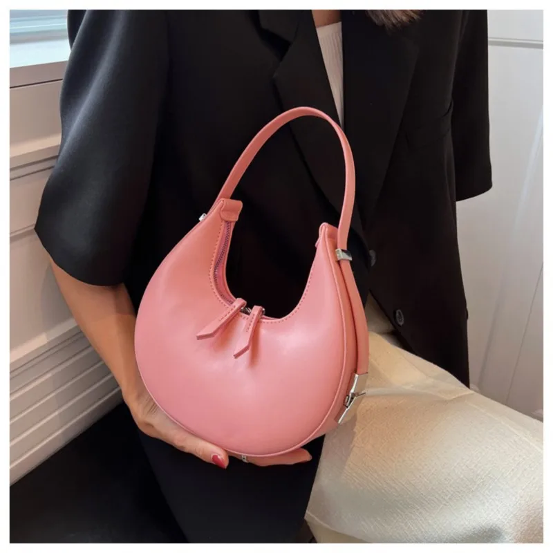 

Half Moon Soft PU Leather Fashion Handbags Women 2022 Brand Luxury Designer Shoulder Bag Ladies Casual Crossbody Bags Bolsos