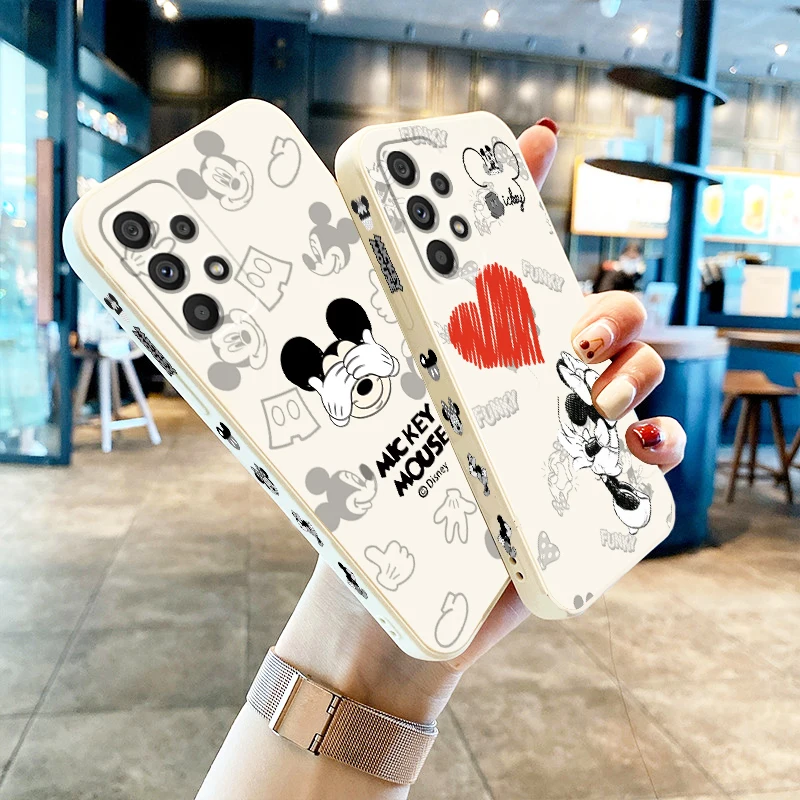 

Art Mickey Minnie Disney Anime Phone Case For Samsung Note 20 10 Plus Ultra A22 A12 A71 A51 A31 A21S A50 A23 5G Liquid Left Rope
