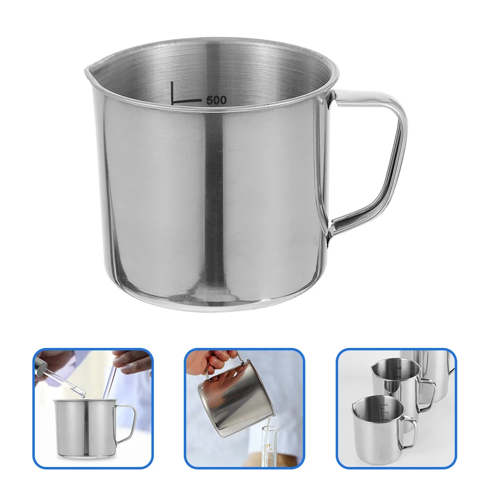 

Laboratory Stainless Steel Cups Chemistry Class Graduated Beakers 500ml