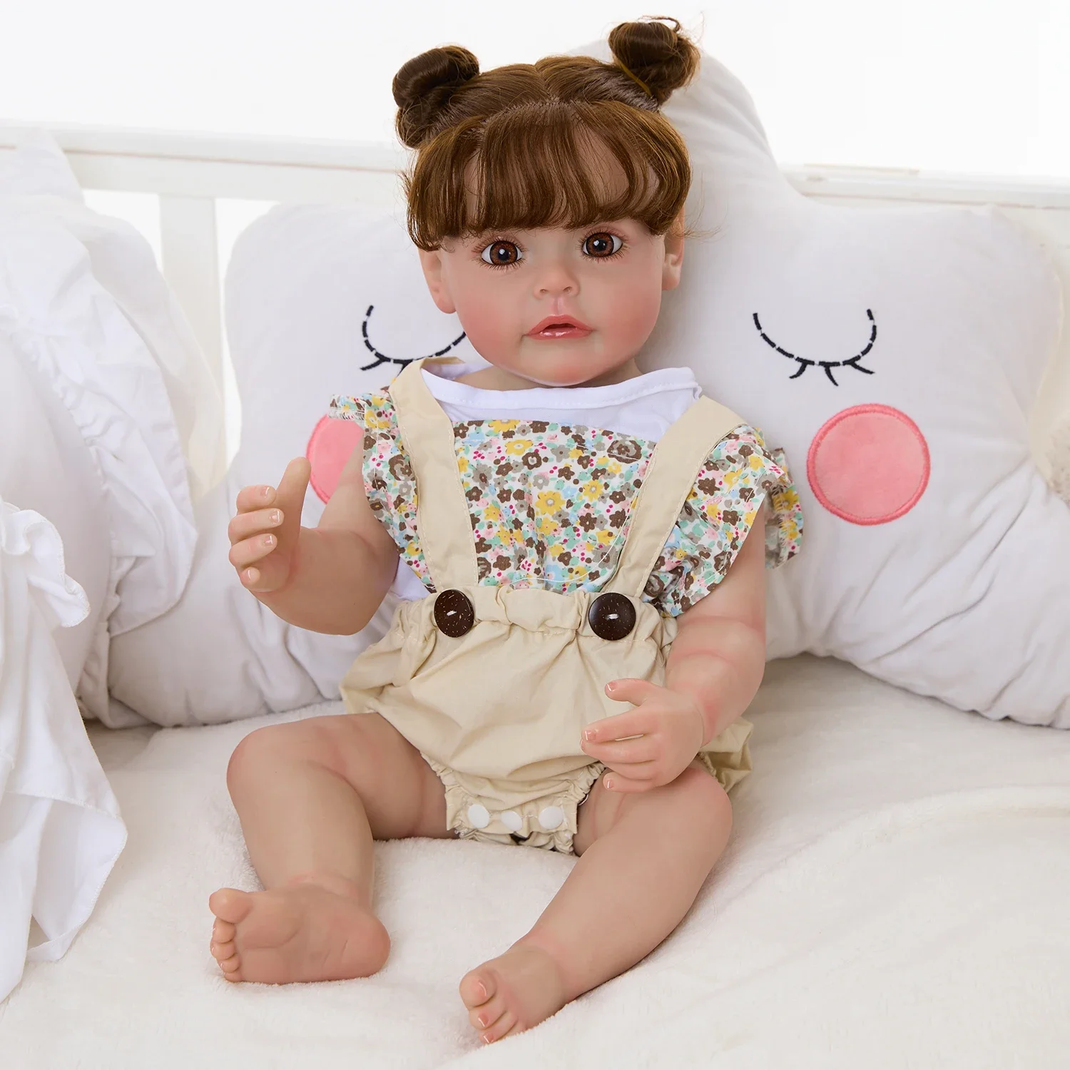 Кукла реборн мягкая на ощупь 22 дюйма 55 см