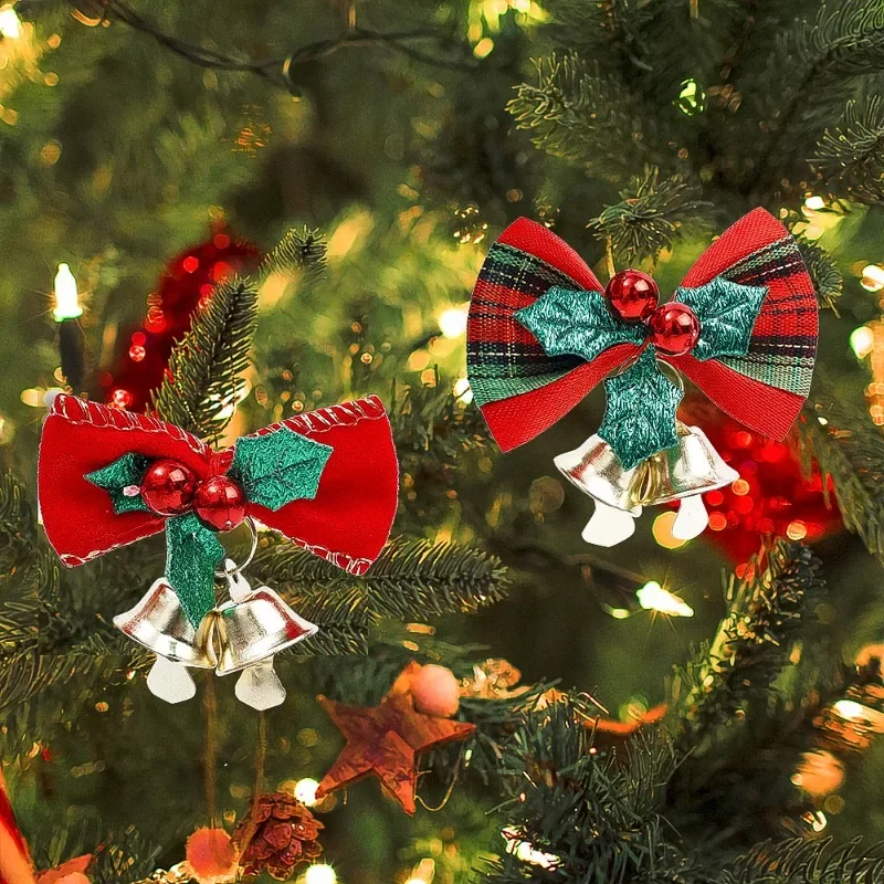 Декоративные рождественские банты с колокольчиками