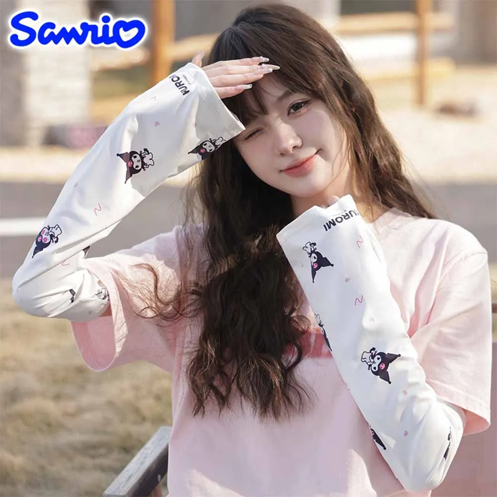 

Girls Sunscreen Sleeves Sanrio Mymelody Pochacco Ice Sleeves Outdoor Riding Ultraviolet-Proof Soft Breathable Ice Arm Sleeves
