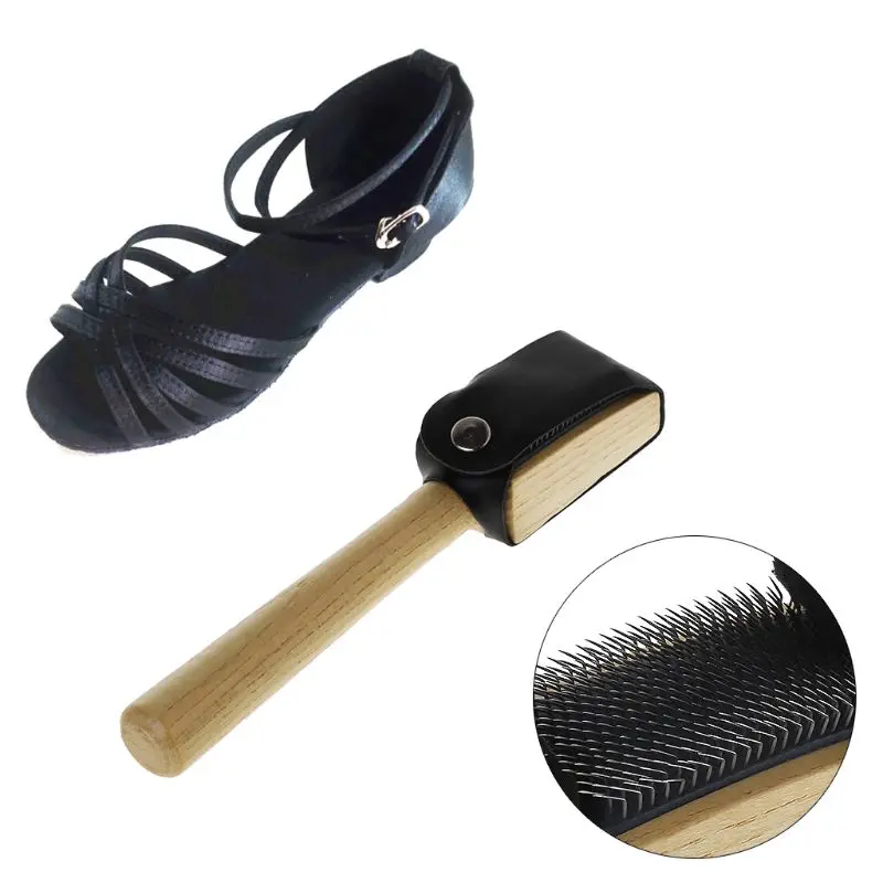 

KX4B Stainless Steel Dance Shoes Cleaning Brush with PU Protector Covers