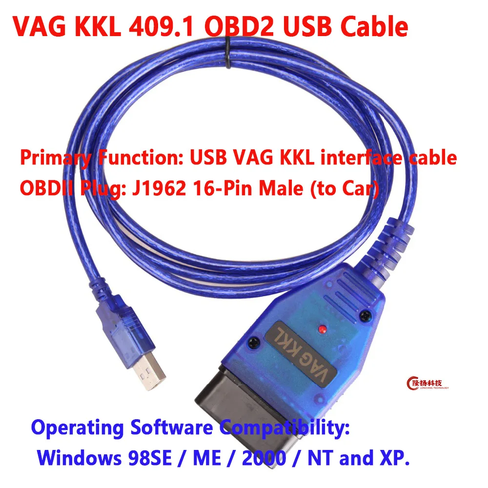 

For VAG KKL Scanner Tool for VAG-KKL 409 with FTDI CH340T Chip for Vag 409 Kkl OBD2 USB Interface Diagnostic Cable