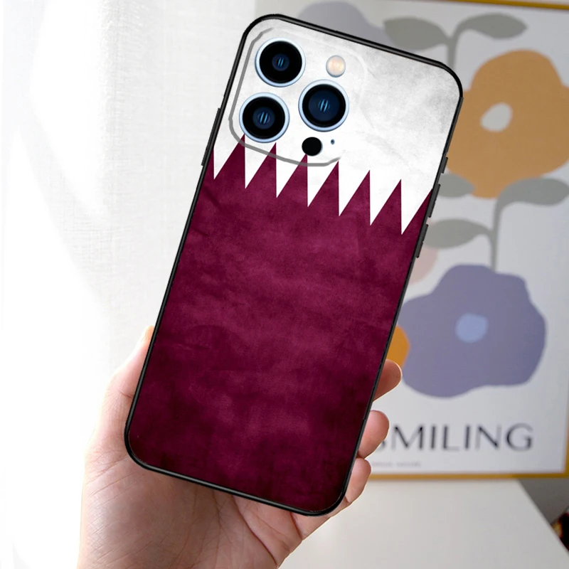 Флаг Катара Национальный Баннер Чехол Коук для iPhone 11 12 Pro Max Mini X XS XR 7 8 Plus Обложка 13 на.