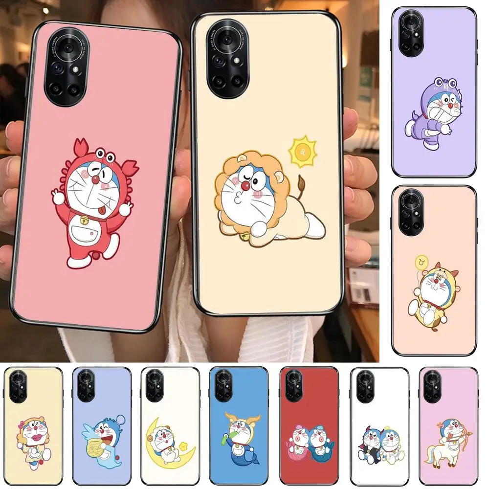 

Doraemon 12 constellations Clear Phone Case For Huawei Honor 20 10 9 8A 7 5T X Pro Lite 5G Black Etui Coque Hoesjes Comic Fash
