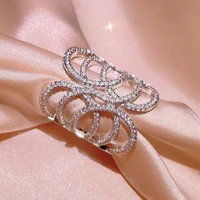 ajojewel size 6 10 shining full of crystal wing ring for women fashion wedding date annual accessories