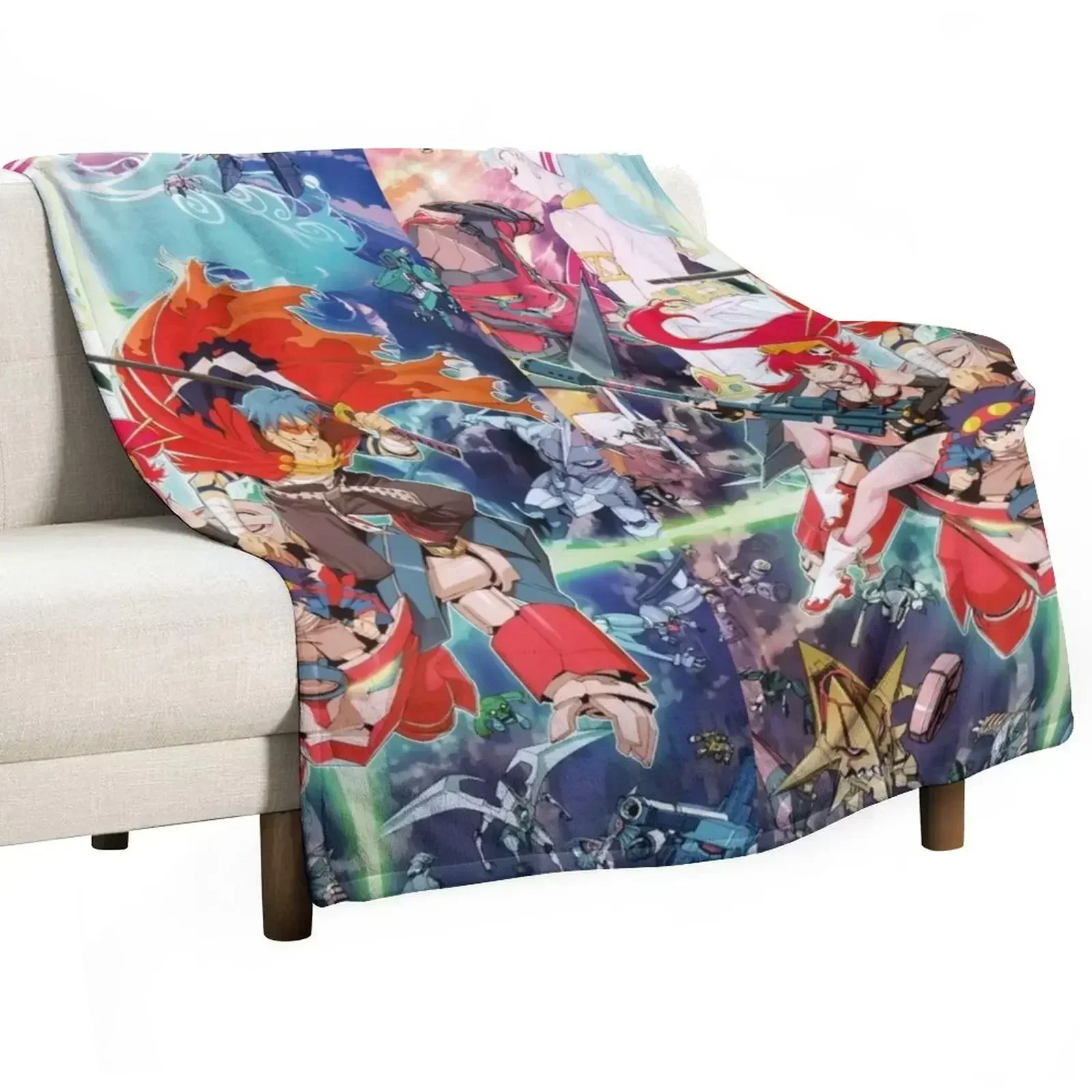 Gurren Lagann - одеяло с оригинальным произведением искусства мягкие кровати очень