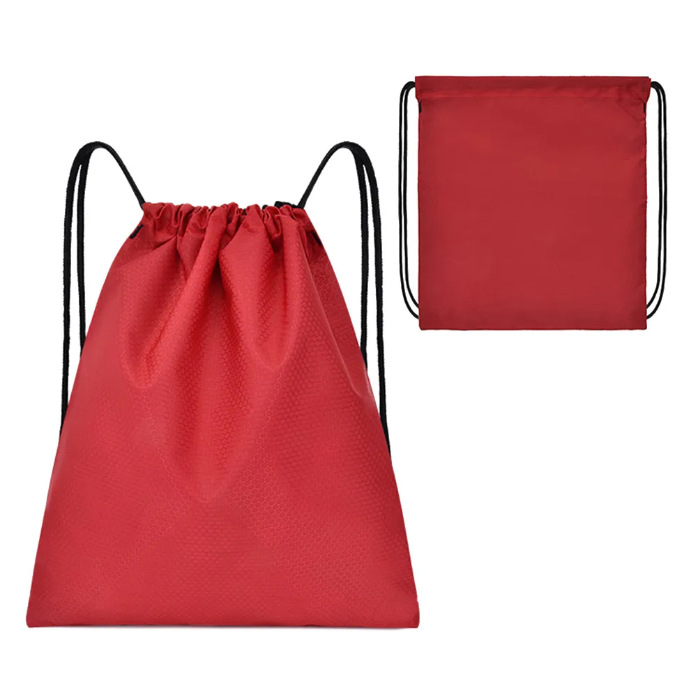 

Waterproof Outdoors School Drawstring Storage Bag Sport Gym Oxford Backpack Large 43x39cm Shrink Freely For Fitness Running Yoga