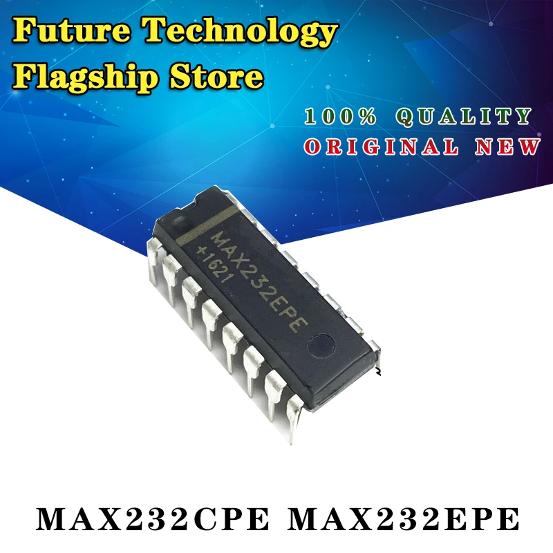 

1PCS MAX232CPE MAX232EPE DIP16 in-line RS-232 interface chip IC