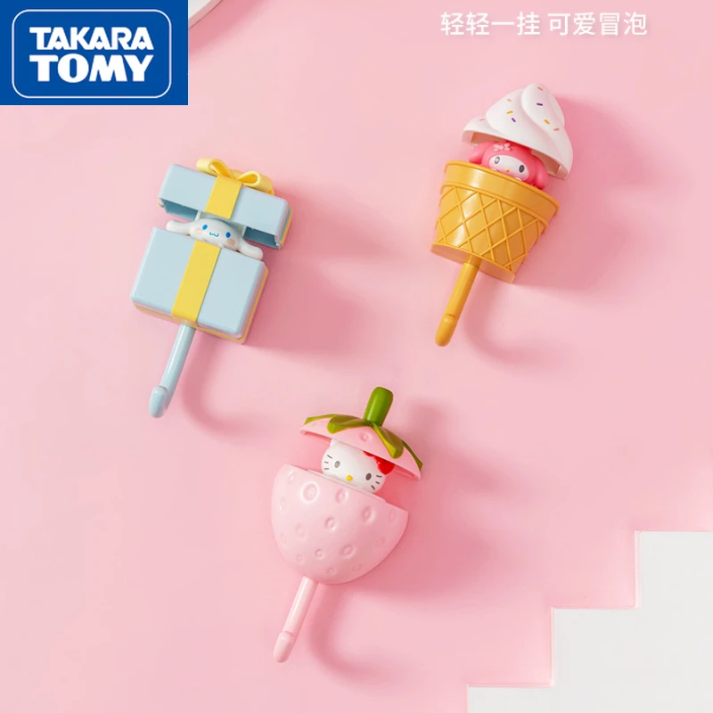 

New Cute Hello Kitty Retractable Punch-free Hook Nail Home Sticky Hook Kitchen Bathroom Available Multi-function Hook