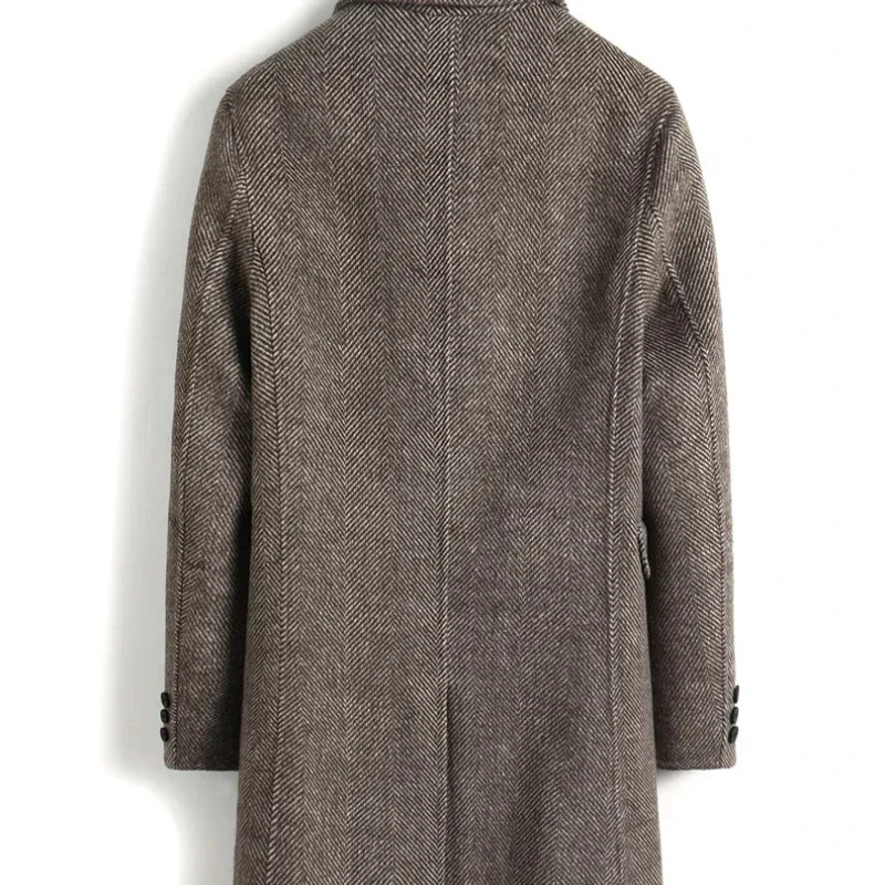 Модная зимняя Мужская двухсторонняя шерстяная куртка Tcyeek утепленный шерстяной