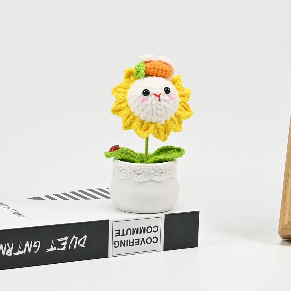 Кроше мультфильм горшечные растения искусственная морковь/Подсолнух бонсай