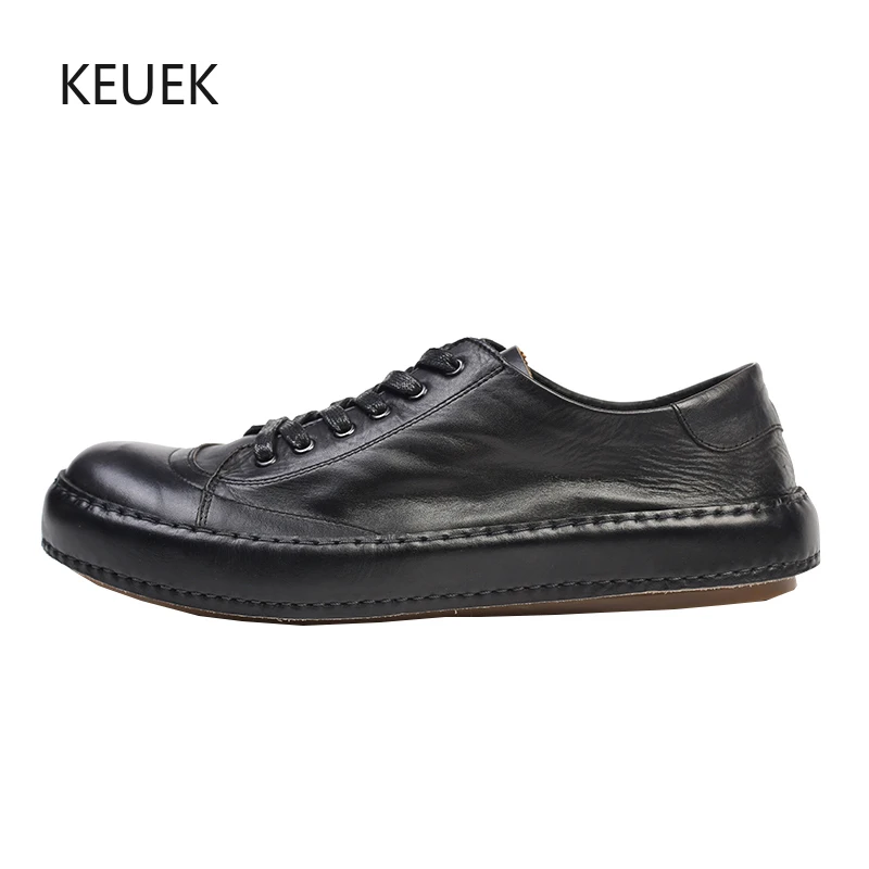 

New Design Vintage Fashion Men Shoes Genuine Leather Casual Sport Flats Male Breathable Sneakers Outdoor Work Derby Shoes 5A