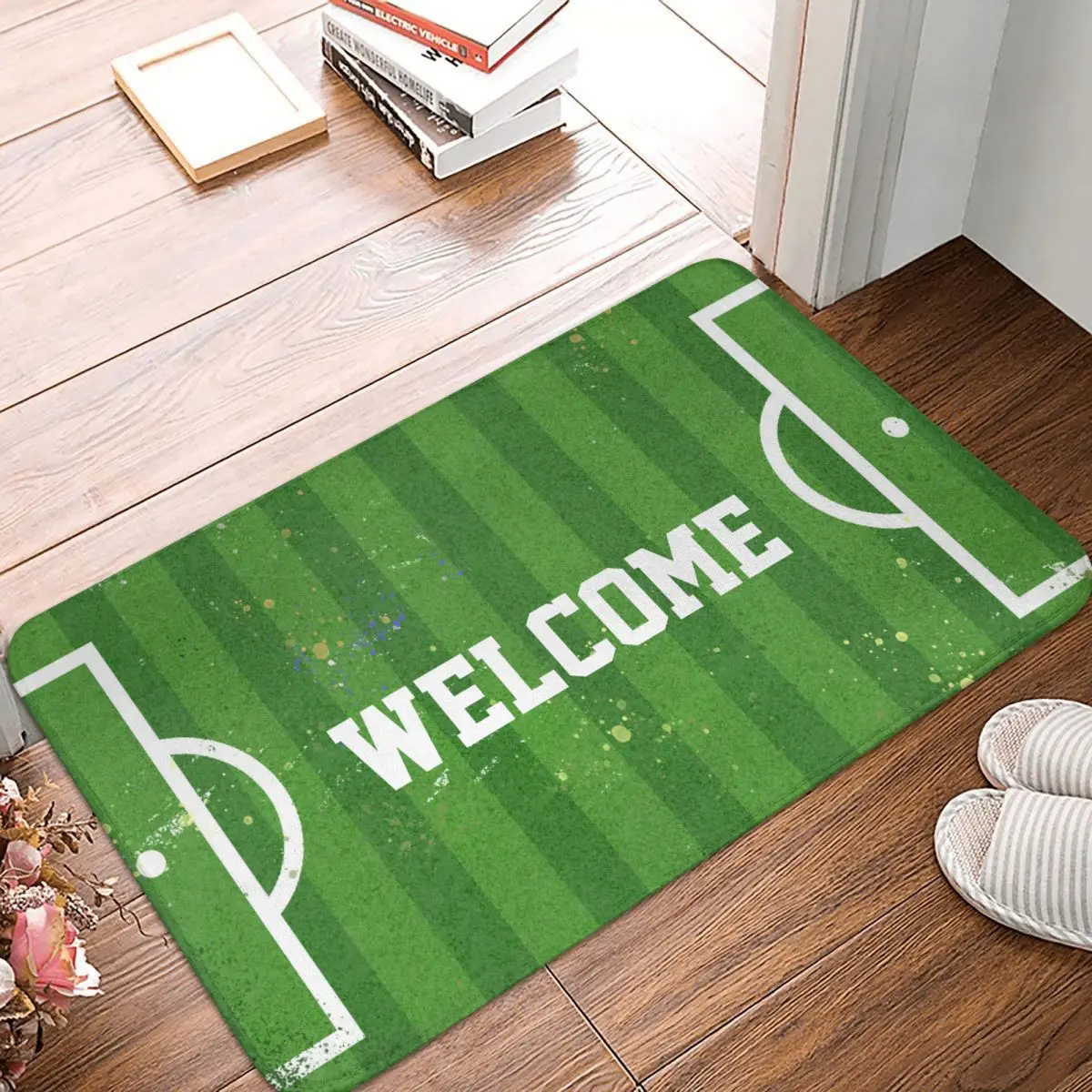 

Cartoon Football Field Door Mat Carpet 3D Printed Modern Living Room Waterproof Door Mat Corridor Kitchen Bath Mat Home Rug