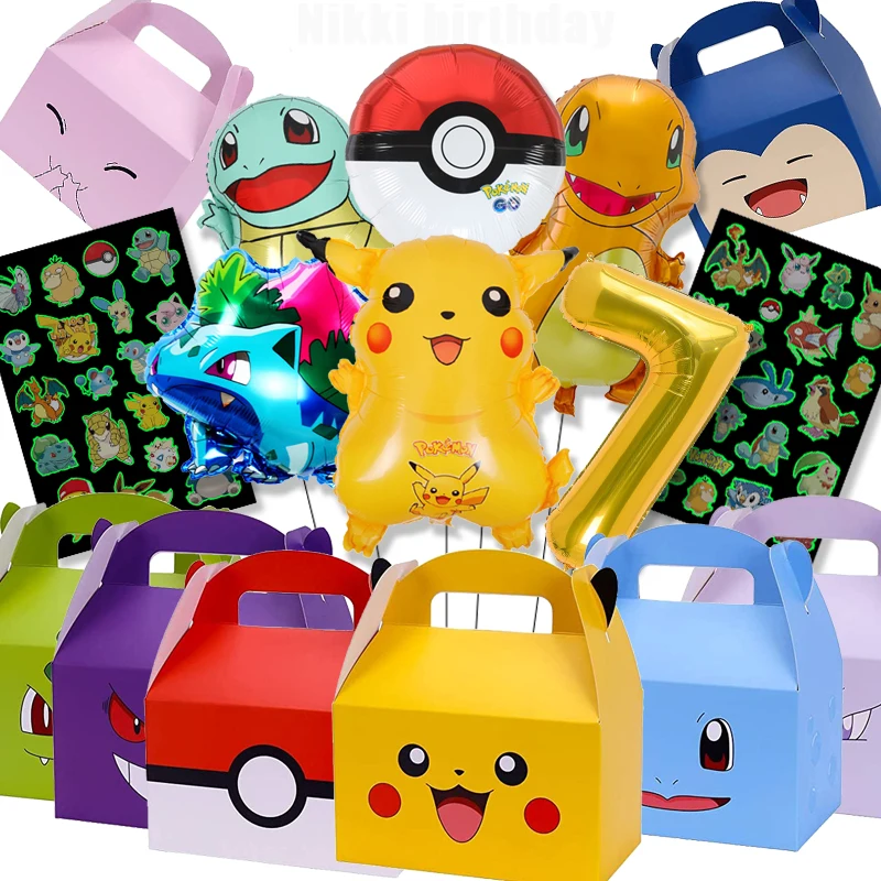 Украшения для дня рождения в виде покемона светящиеся татуировки детей