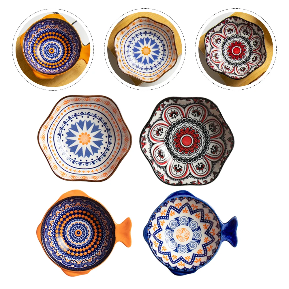 

4Pcs Bohemia Seasoning Dish Appetizer Dish Condiment Holder Kitchen Gadgets