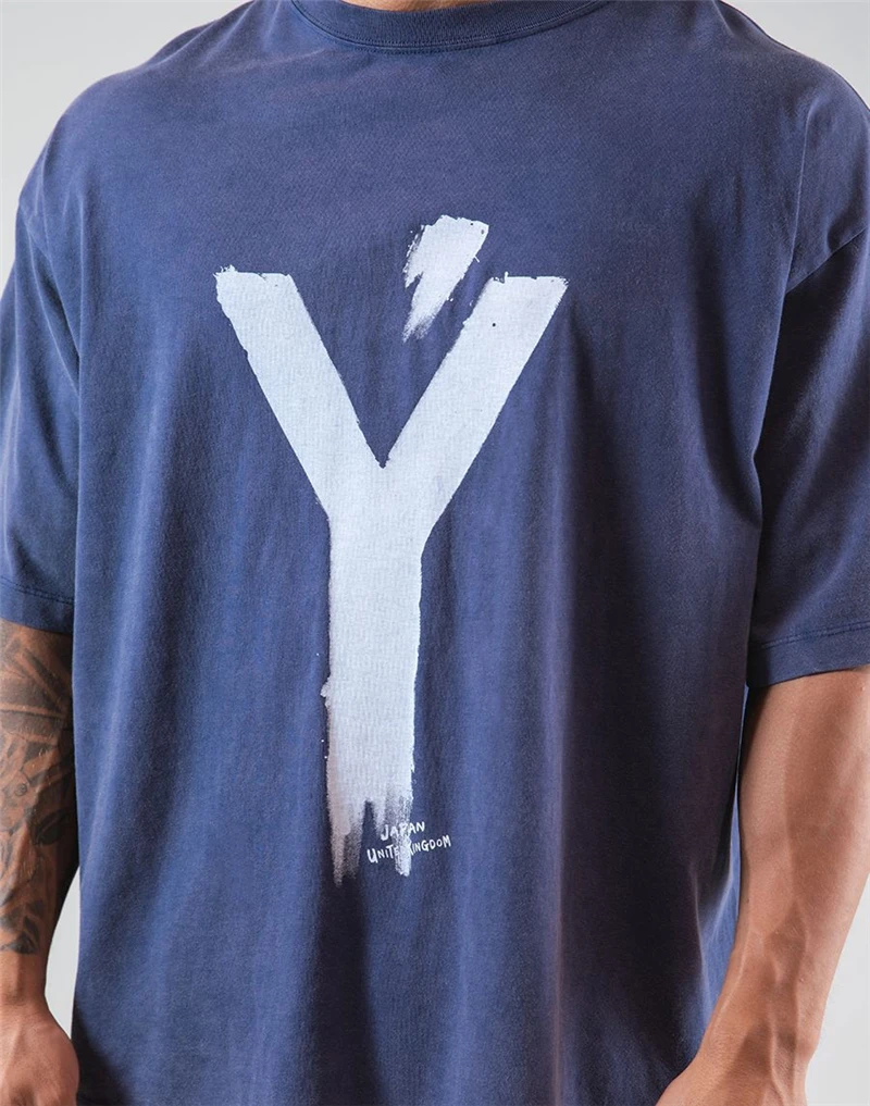 

Oversize 2021 Summer Big Y Logo T Shirt Men Fashion Tees Tops Summer T-shirt Cotton Mans T Shirt High Quality Short Sleeve Shirt