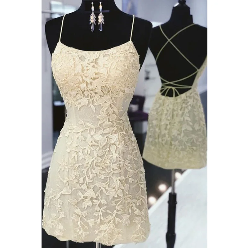 Lace Flower Homecoming Dresses Red Sleeveless Party dresses Formal Dresses Elegant Cocktail Back to home Short Prom Dress images - 6