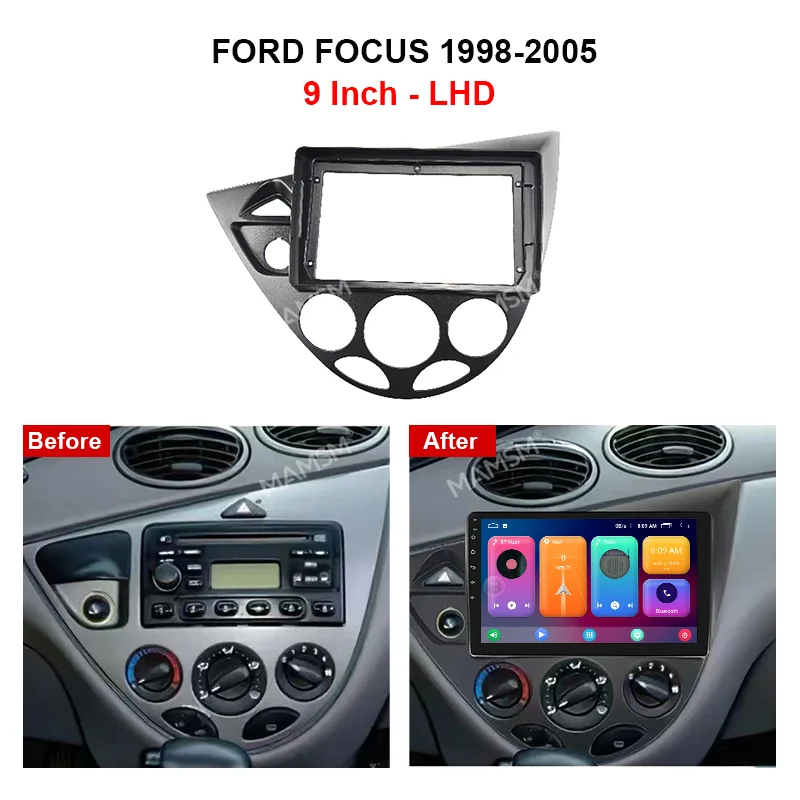 SM dla FORD FOCUS 1998-2005 rama radia samochodowego panel stereo zestaw wykończenia montaż deski rozdzielczej instalacja multimedialna Fascia