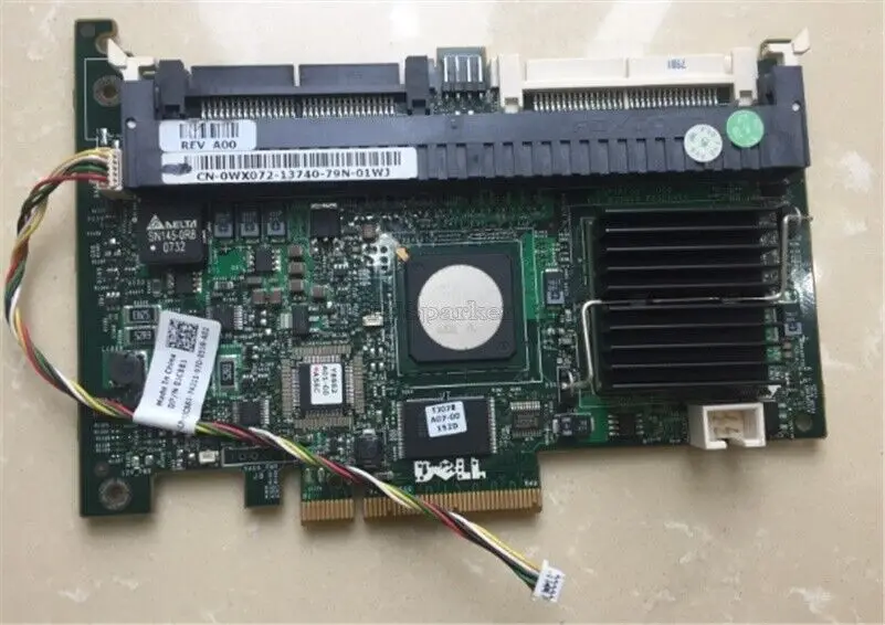 

Подержанный 1 шт. Dell WX072 0WX072 PE1950 PE2950 Perc 5I Pcie Sas Ra ha