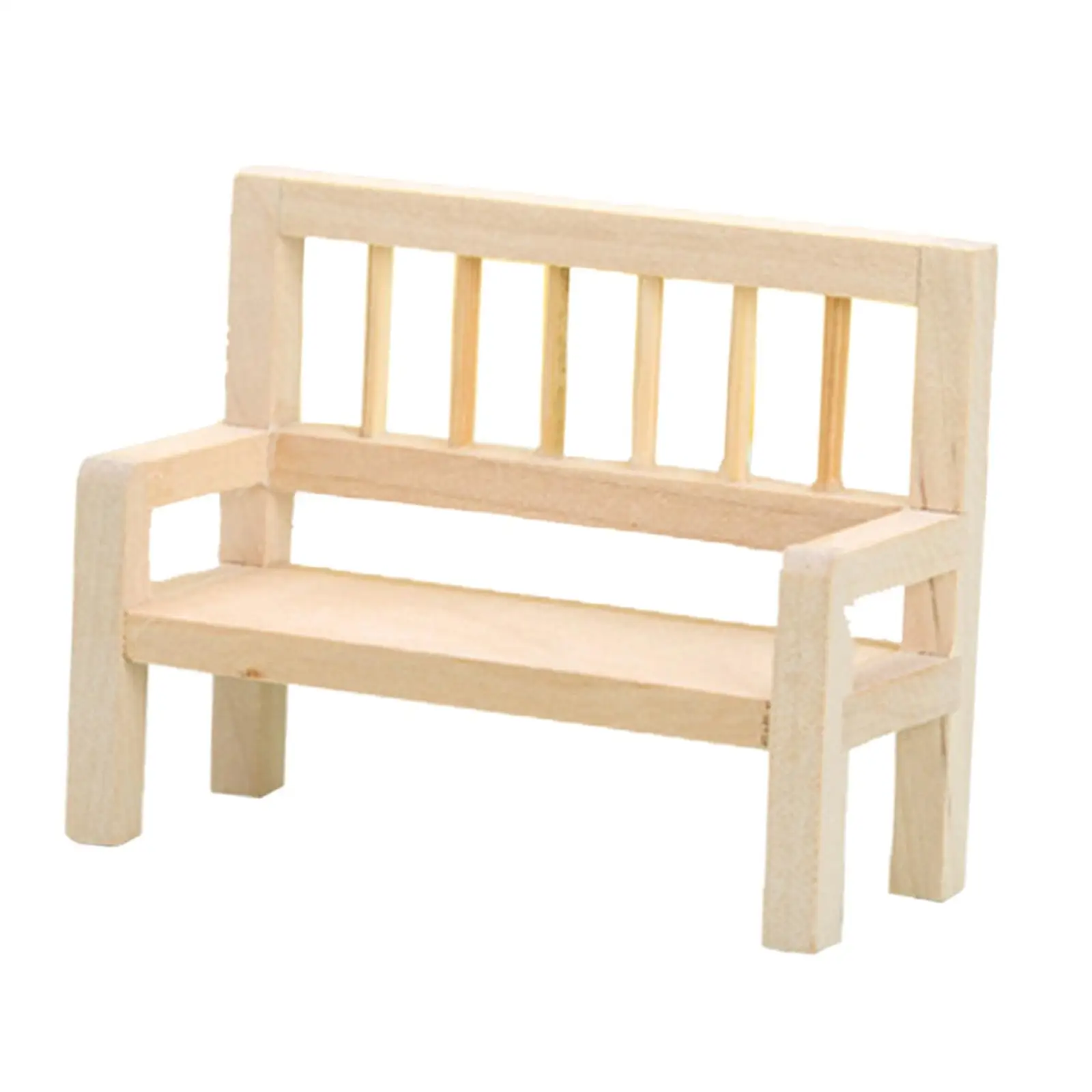 

1:12 Scale Miniature Doll Bench Dollhouse Long Chair Dollhouse Miniature Furniture for Preschool Age 4~6 Boys Holiday Gifts