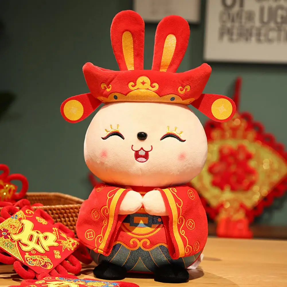 

Bunny Stuffed Doll Lovely PP Cotton God of Wealth for Festival Party Rabbit Plush Toy Rabbit Plush Toy