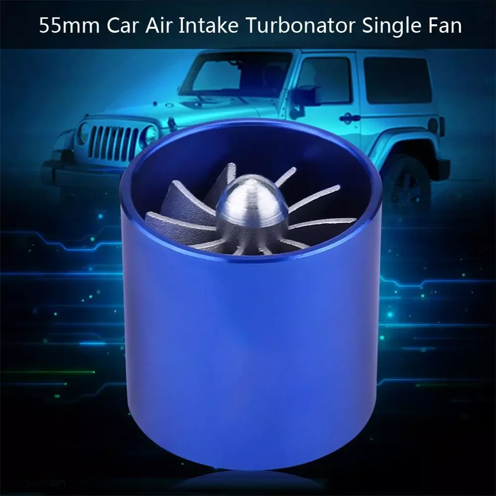 

Universal Aluminium Alloy 55mm Car Air Intake Turbonator Single Fan Turbine Super Charger Gas Fuel Saver Turbo